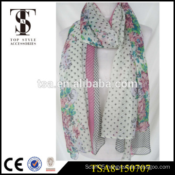 new muslim hijab 100% polyester scarf silk feel like colorful flower scarves